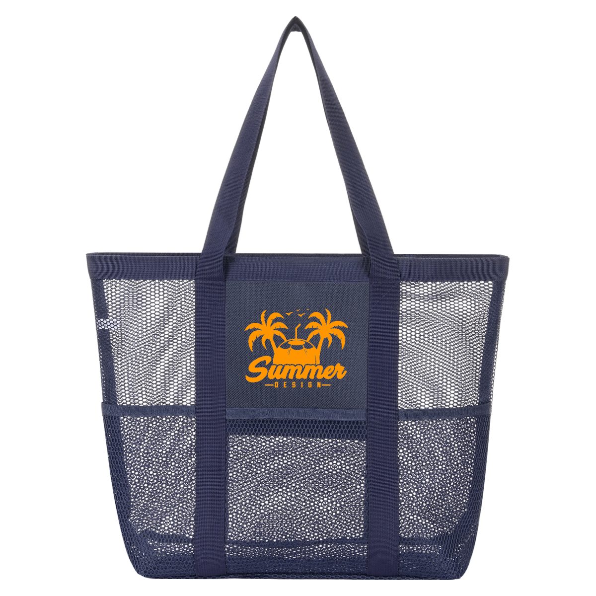 Large Mesh Beach Tote With Multi Pockets