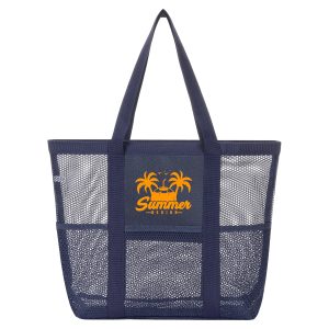 Large Mesh Beach Tote With Multi Pockets