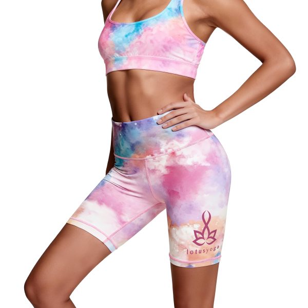 Custom Women's High Waist Yoga Workout Shorts (Full Color)