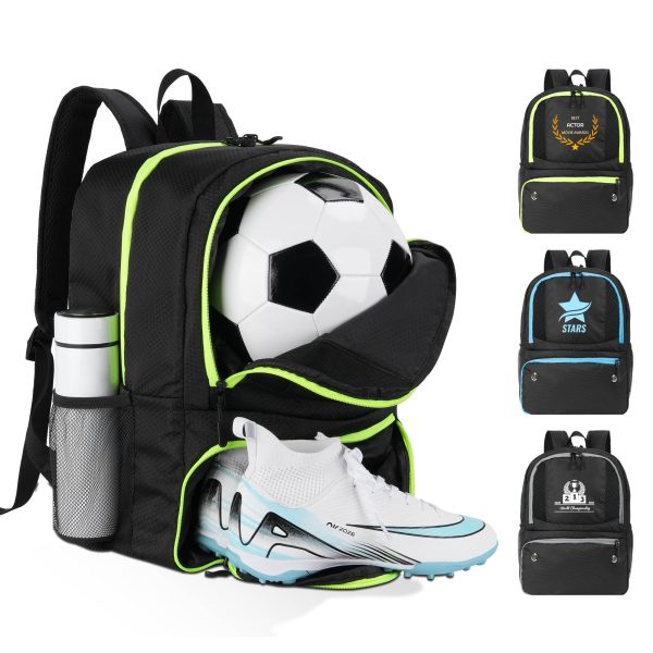 Water-Resistant Soccer Basketball Backpack With Ball And Shoes Compartment