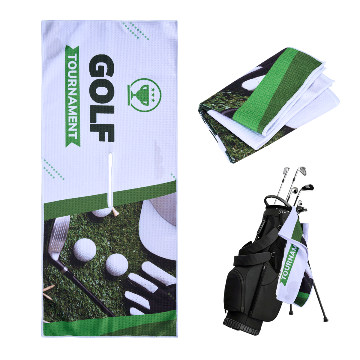 40" X 17" Microfiber Waffle Golf Towel
