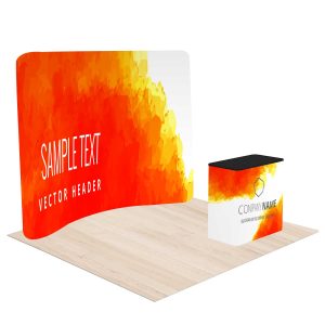 10 Ft Trade Show Display Kit – Curved Back Wall