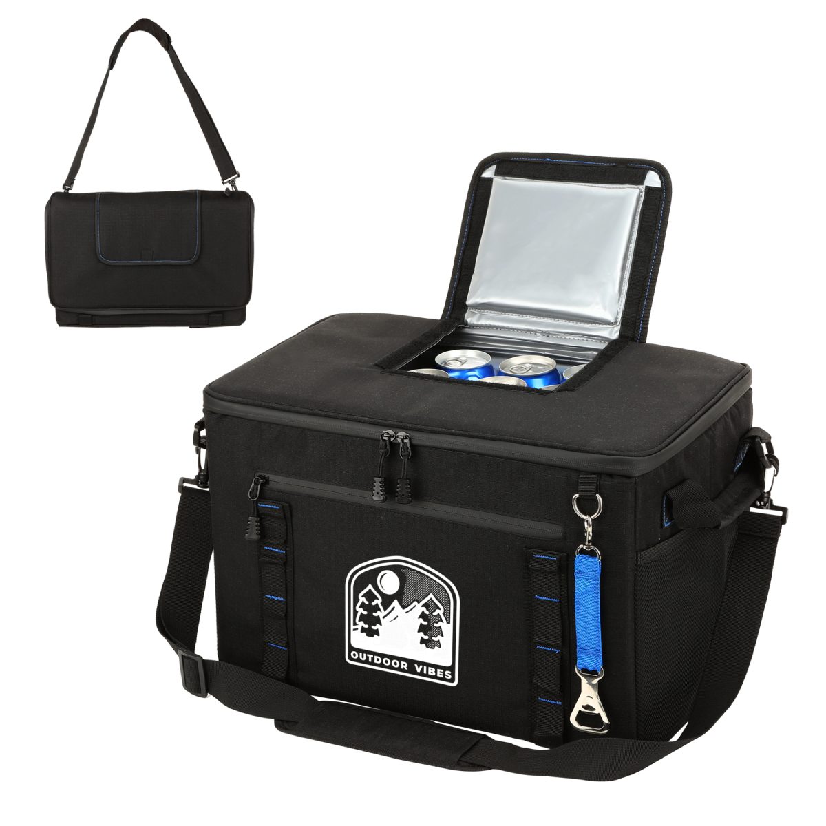 Large 48-Can Collapsible Cooler Chest W/Bottle Opener