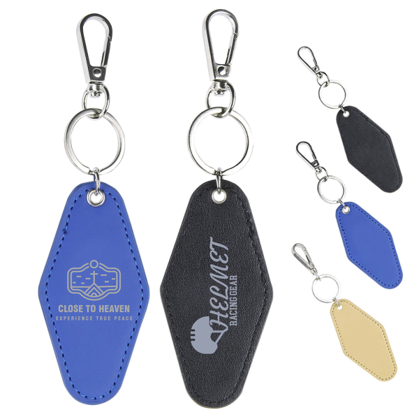 Custom Diamond-Shaped Leather Keychain