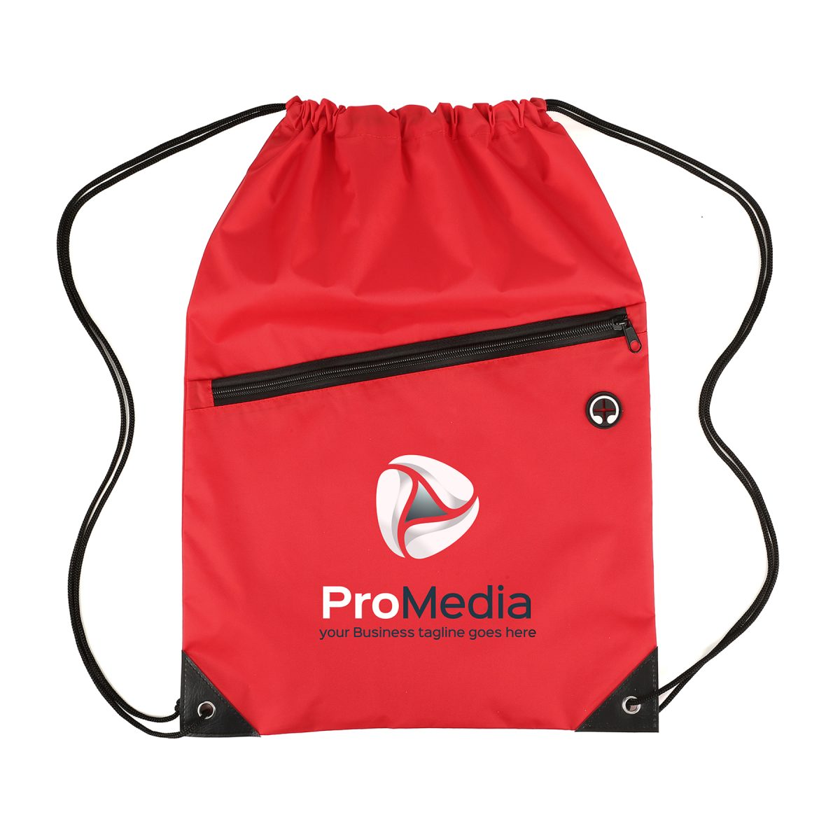 Nylon Drawstring Backpack With Zipper Pocket