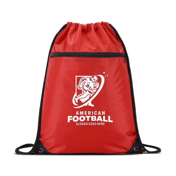 420D RPET Drawstring Backpack With Zipper