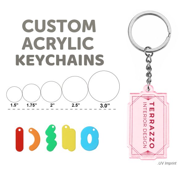 Custom Multi-Size Acrylic Keychain With Metal Ring