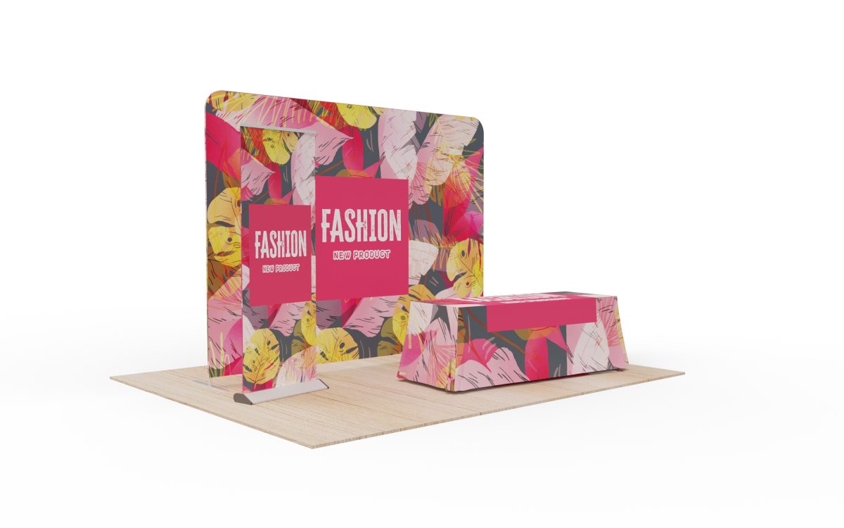 10ft Display Kit With Backdrop, Banner Stand & Table Throw