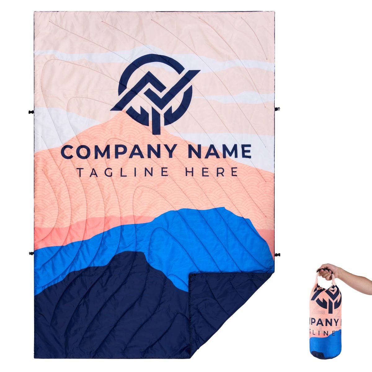 Sublimation Outdoor Puffy Packable Camping Blanket-75" X 52"