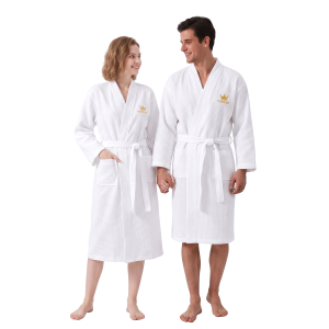 100% Cotton Waffle Kimono Robe