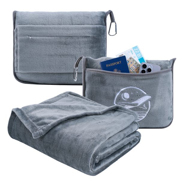 Plush Flannel Travel Blanket & Pillow Combo
