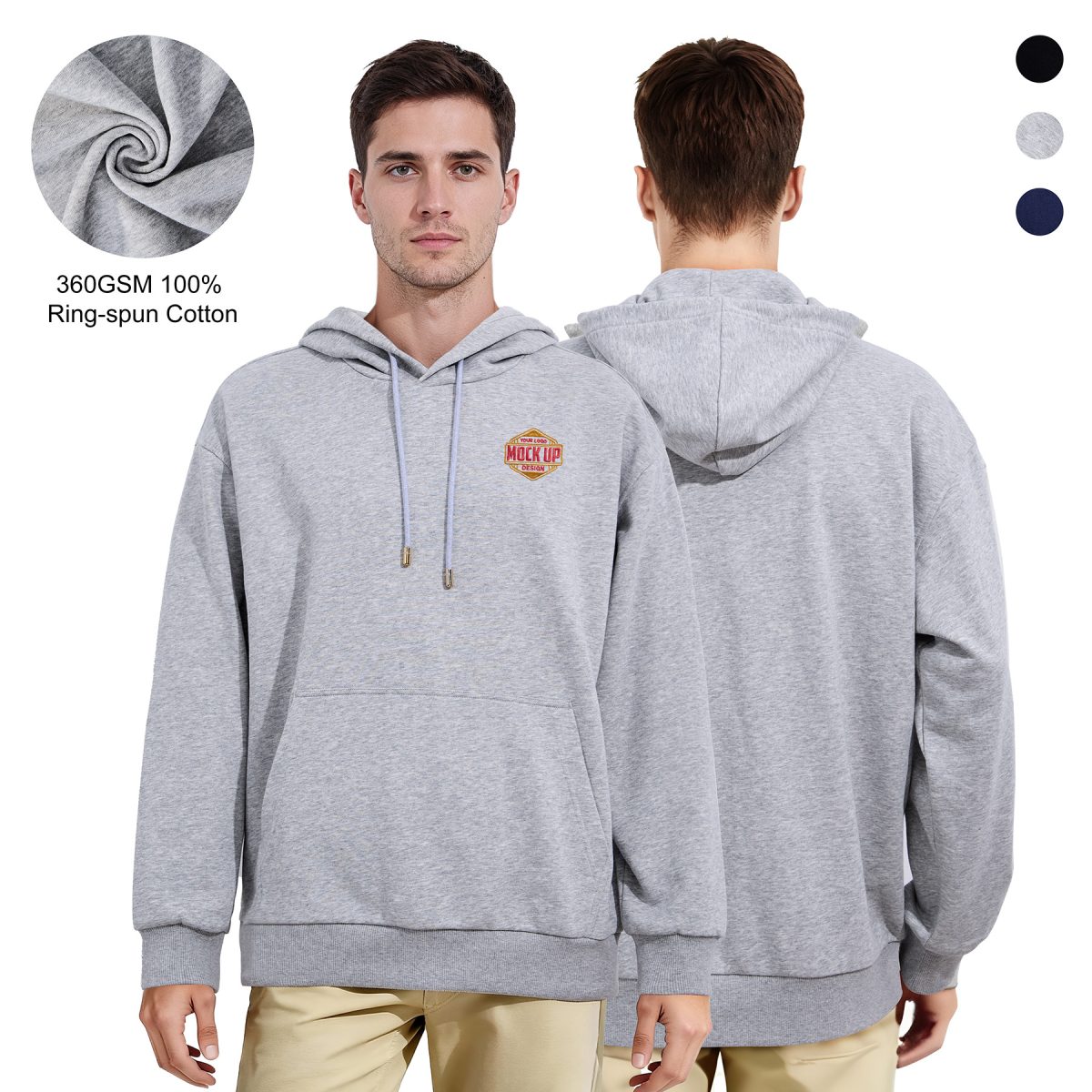 Unisex 100% Pre-Shrunk Cotton Pullover Hooded Sweatshirt W/ Kangaroo Pockets
