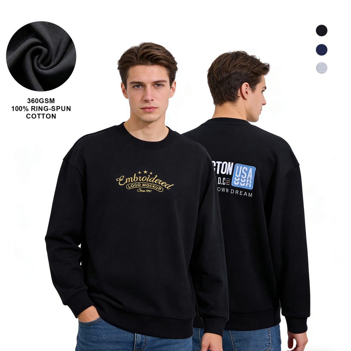 Unisex 100% Pre-Shrunk Cotton Crewneck Sweatshirt