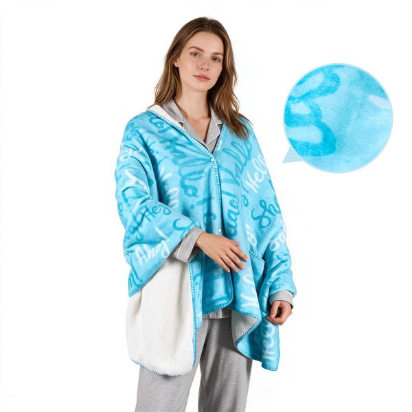 Full Color Sherpa Shawl Blanket – 30" X 70"
