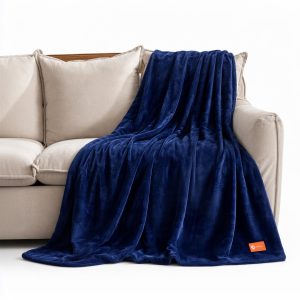 Embroidered Mink Touch Luxury Throw Blanket 50” X 60”