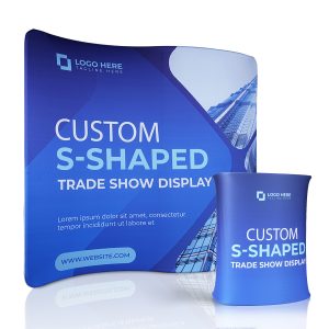 10Ft Trade Show Display Kit With S-Shaped Backdrop & Counter