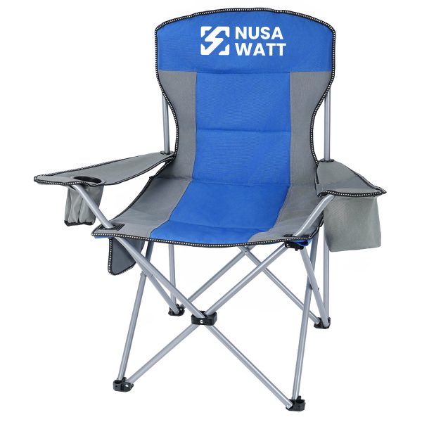 Premium Folding Chair With 3-Can Cooler And Cup Holder