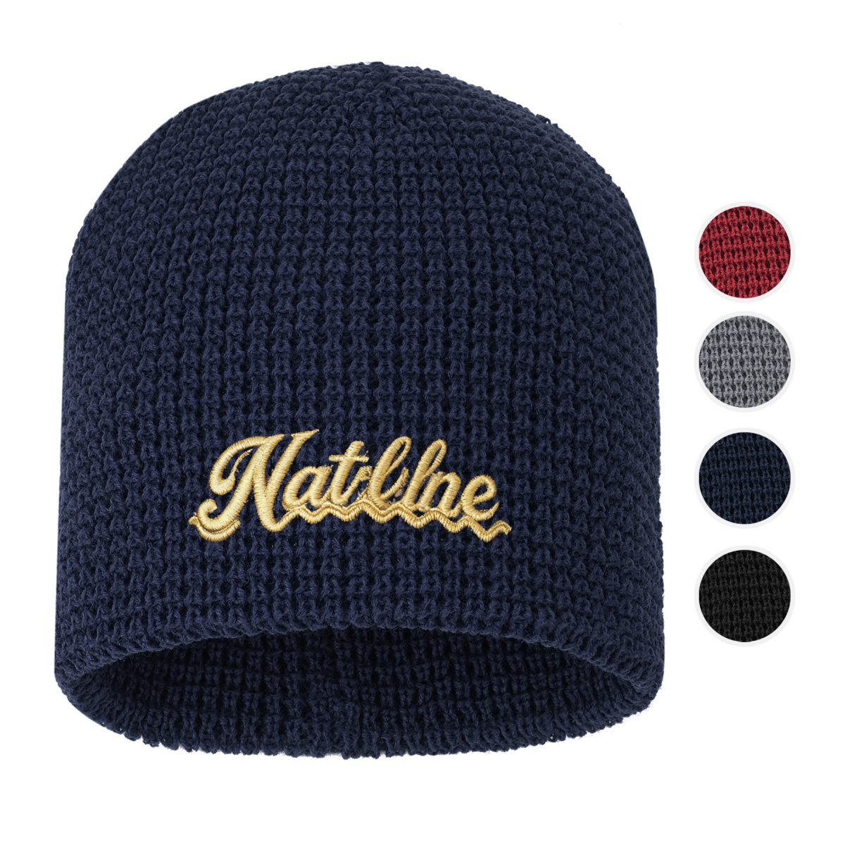 Unisex Waffle Knit Beanie With Custom Logo