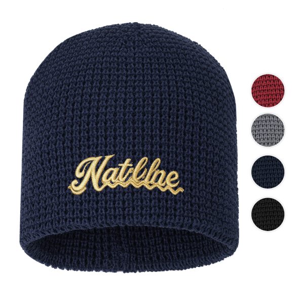 Unisex Waffle Knit Beanie With Custom Logo