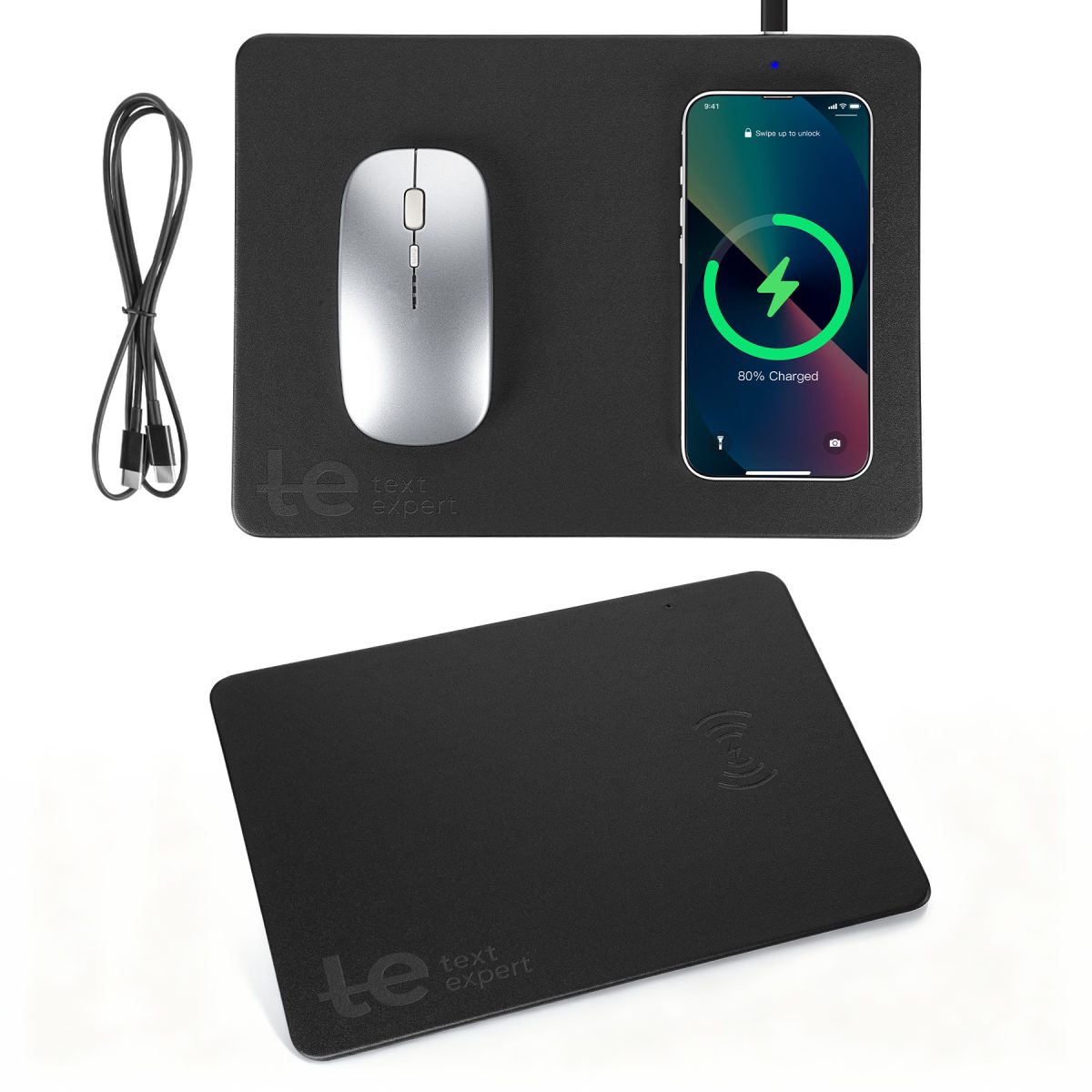 2-In-1 Mouse Pad With 15W Wireless Charger (For Phone & Headphones)