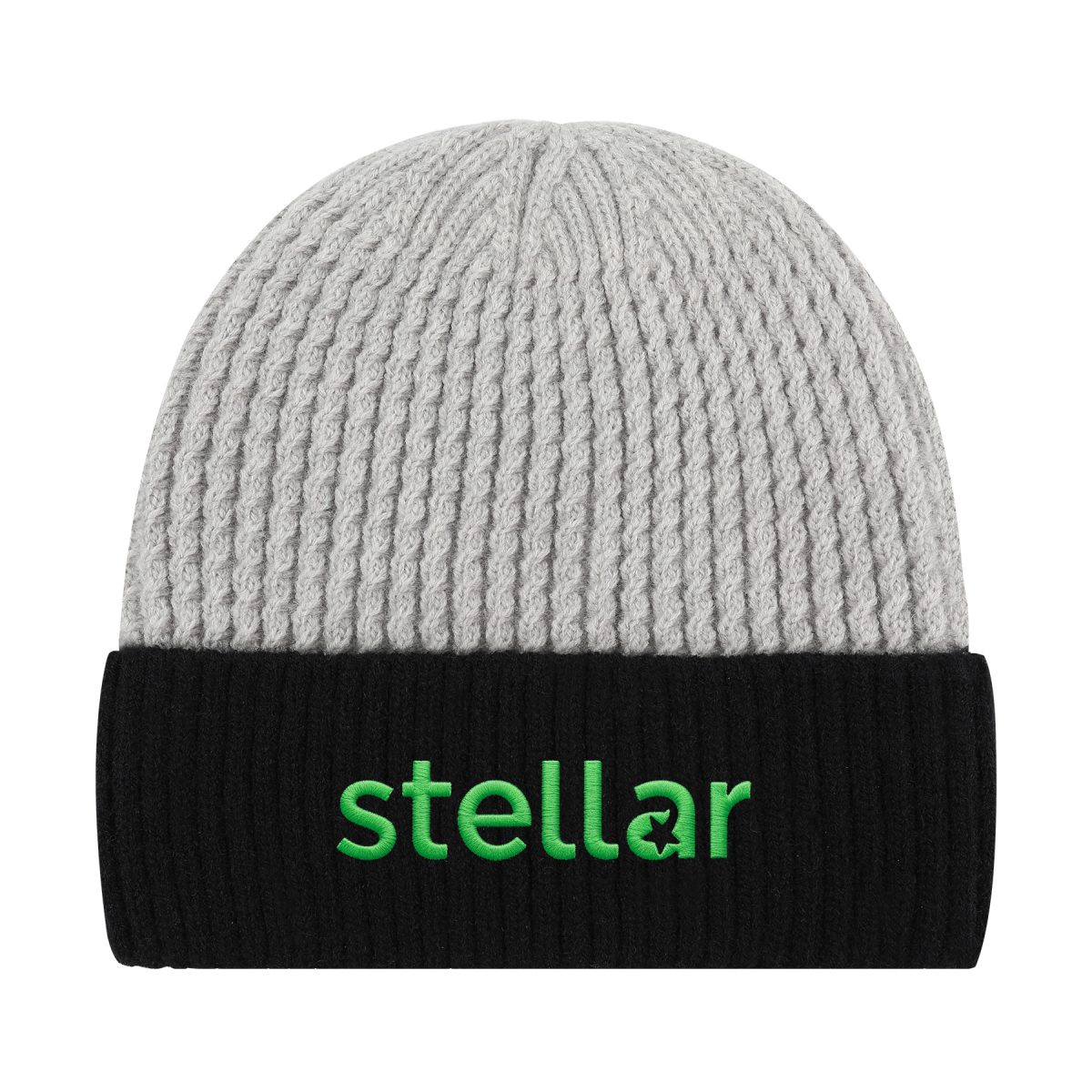 Unisex Two-Tone Cuffed Knit Beanie With Custom Logo