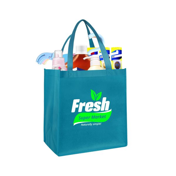 Non-Woven Grocery Tote Bags 12"W*13"H*8"D (Ocean)
