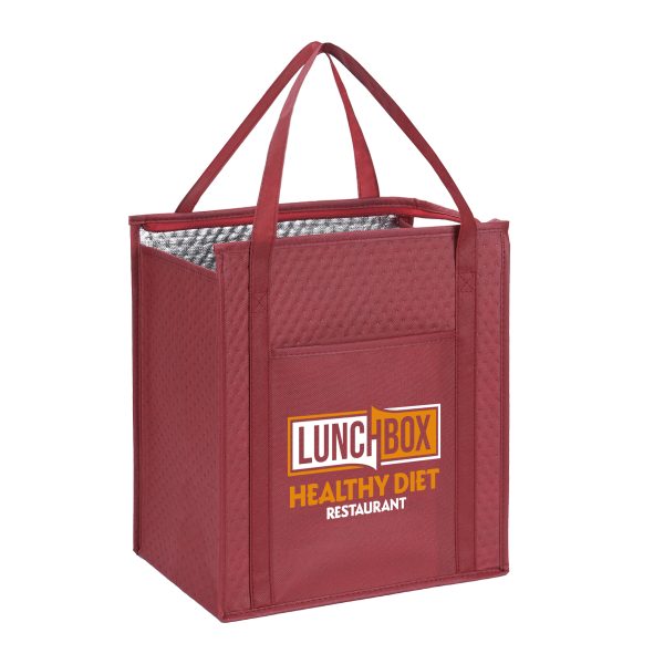 Non-Woven Cooler Tote Bag With Front Pocket & Bottle Holder