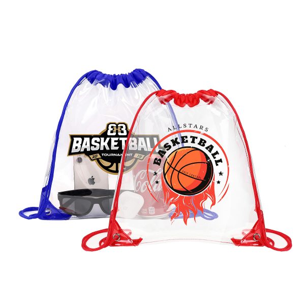 Clear Drawstring Backpack (Ocean)
