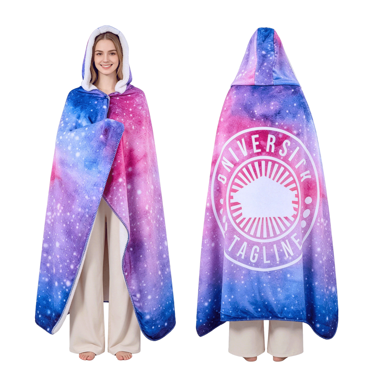 Custom Sublimation Hooded Sherpa Blanket – 50" X 60"