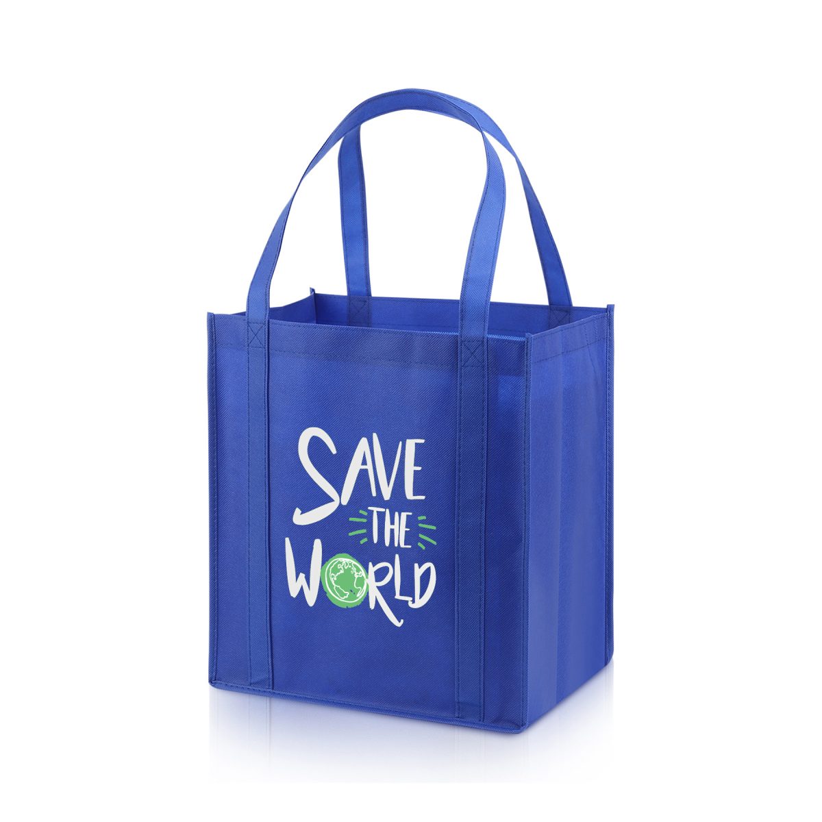 Non-Woven Grocery Tote Bag With Bottom Insert(Ocean)