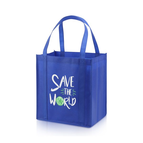 Non-Woven Grocery Tote Bag With Bottom Insert(Ocean)