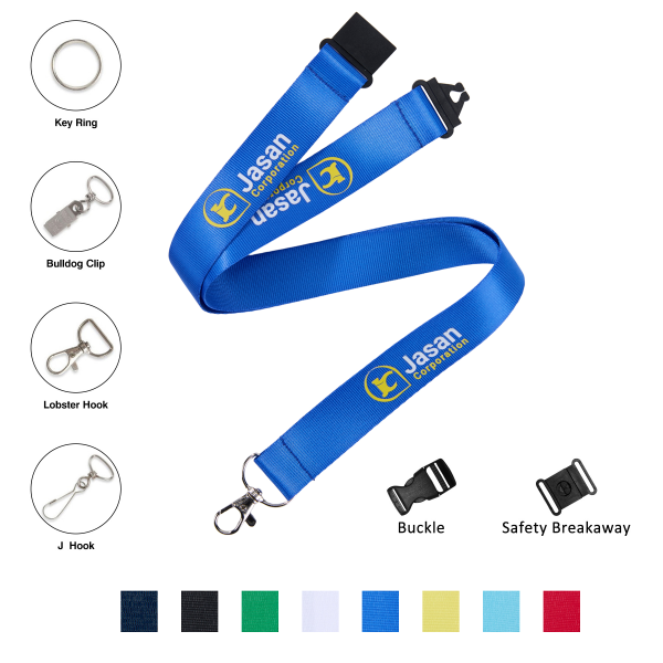 1" Premium Polyester Custom Printed Lanyard
