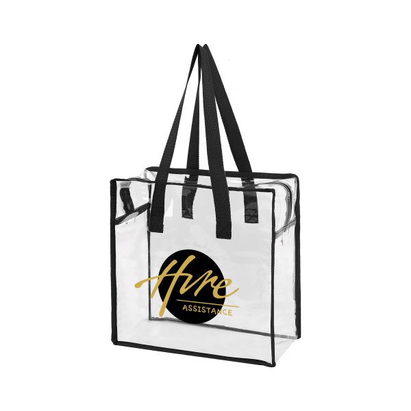 Clear Vinyl Stadium Compliant Zippered Tote Bag (Ocean)