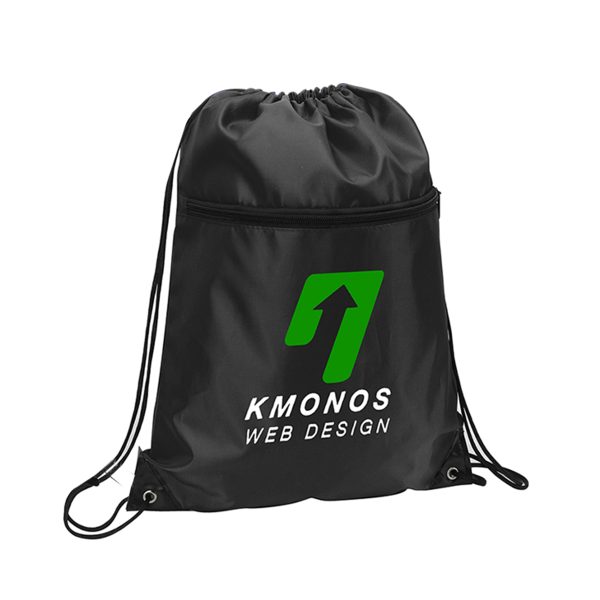 Sports Drawstring Backpack With Zipper Pocket (Ocean)