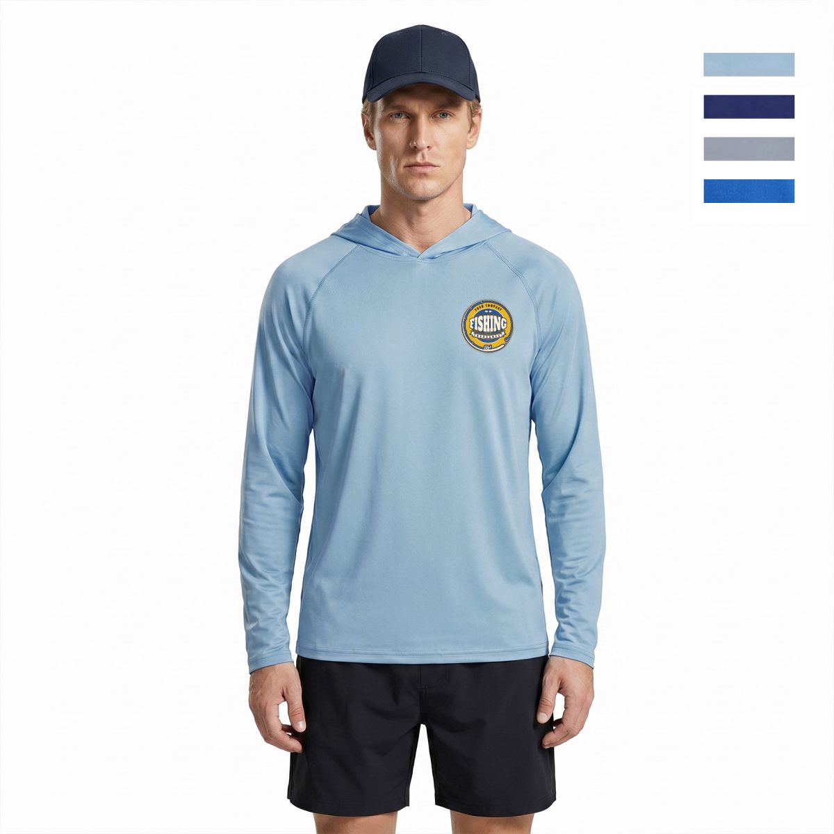 Unisex Sunproof UPF 50+ Fishing Long Sleeve T Shirt With Hoodie