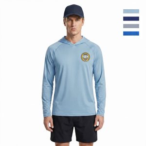 Unisex Sunproof UPF 50+ Fishing Long Sleeve T Shirt With Hoodie