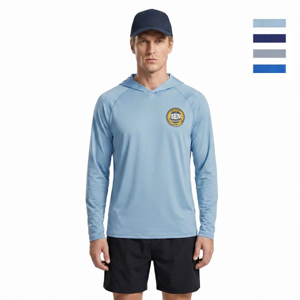 Unisex Sunproof UPF 50+ Fishing Long Sleeve T Shirt With Hoodie