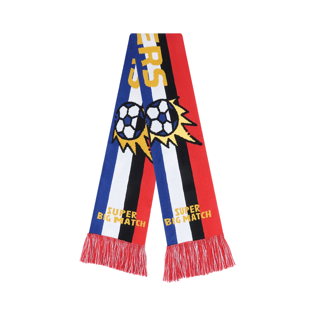 Jacquard Knit Soccer Scarf With Tassel