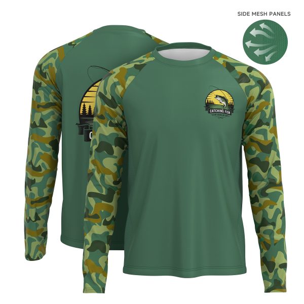Men's 180 GSM UPF 50+ Sunproof Sublimation Long Sleeve Fishing T-Shirt