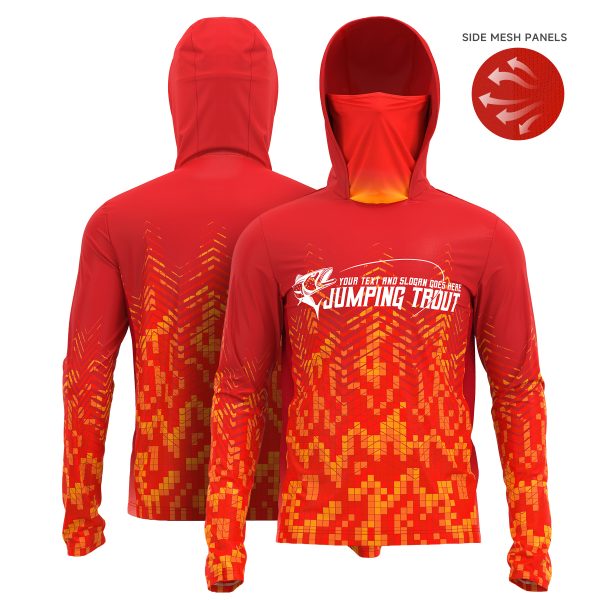 Men's 180 GSM Sunproof UPF 50+ Fishing Hoodie T-Shirt With Neck Gaiter