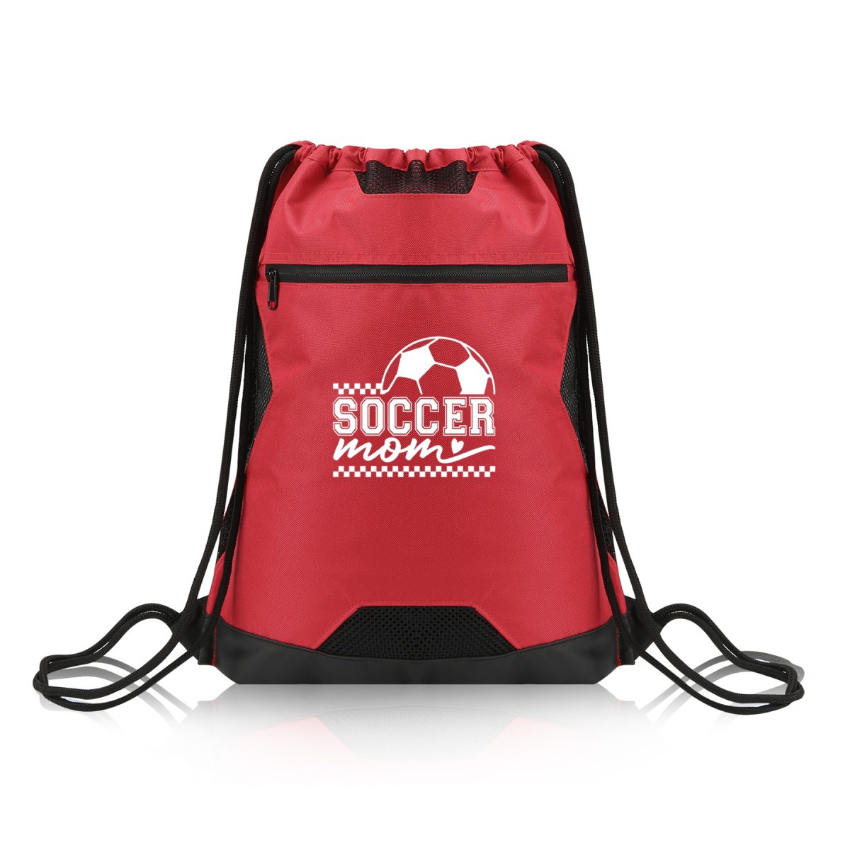 Unisex Drawstring Sport Sack With Zipper Pocket