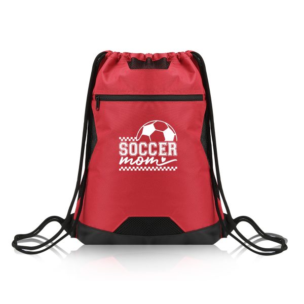Unisex Drawstring Sport Sack With Zipper Pocket