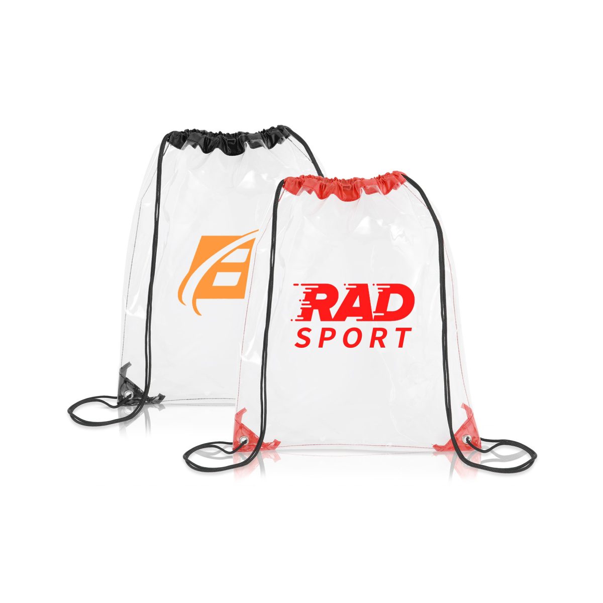 Clear Drawstring Cinch Backpack (Ocean)
