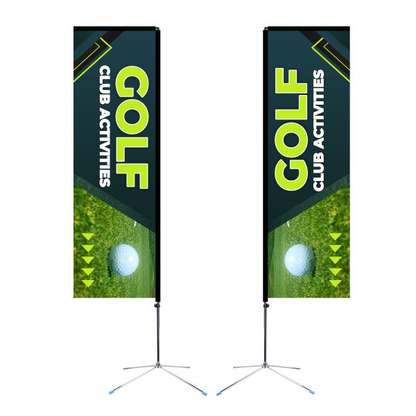 8' Rectangle Flag Kit- 2 Sided With Premier Cross Base