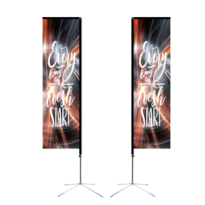 11′ Rectangle Flag Kit- 2 Sided With Premier X-Base