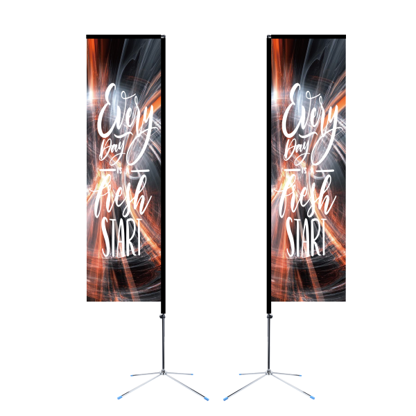 11' Rectangle Flag Kit- 2 Sided With Premier X-Base