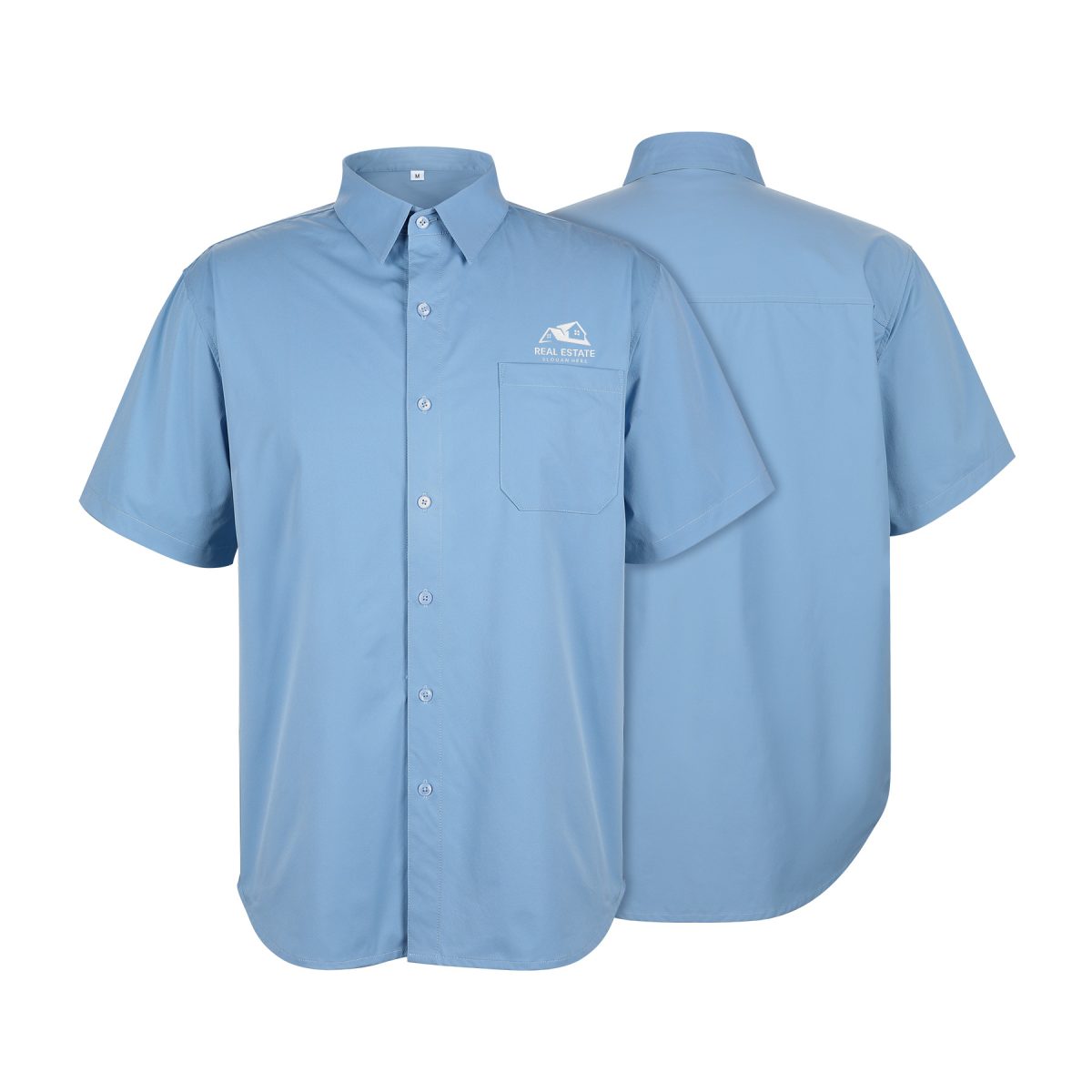 Men's 110 GSM Short Sleeve Woven Button Down Shirt