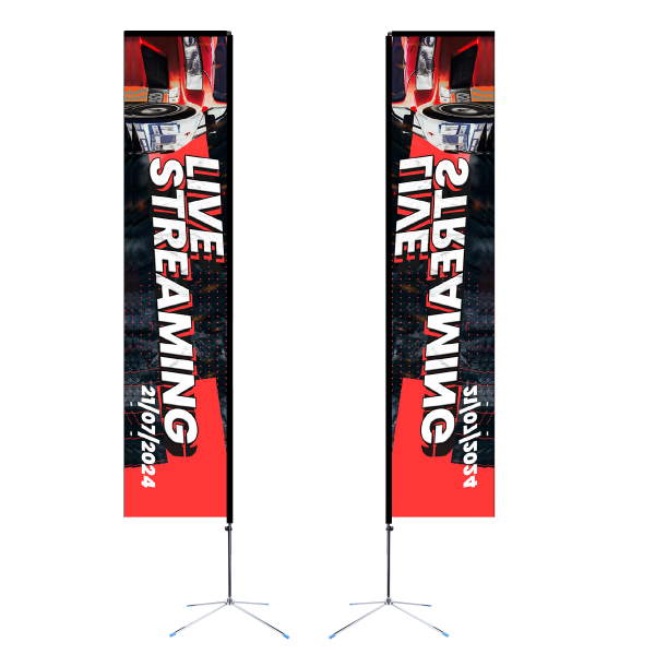 15' Rectangle Flag Kit- 2 Sided With Premier X-Base
