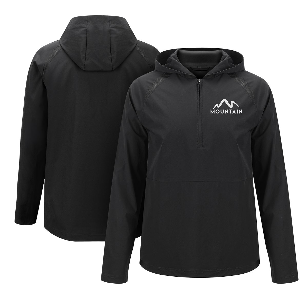 Men's Lightweight Half Zip Hooded Long Sleeve Jacket