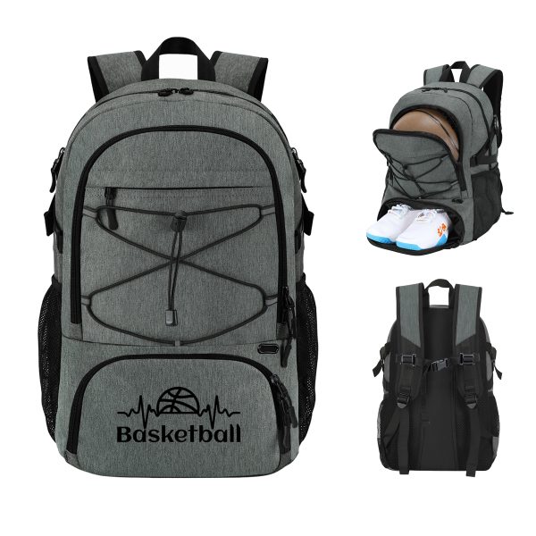 Durable Basketball Daily Backpack W/Ball & Shoes Compartment
